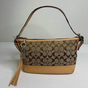 Tan and brown Coach Signature
